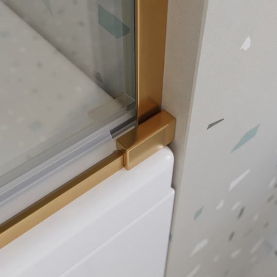 Шторка для ванны Cezares 180 см TANDEM-SOFT-VF-2-180/145-C-BORO-IV, брашированное золото/прозрачное - фото 4