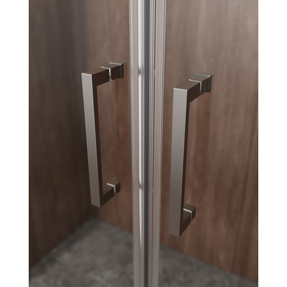 Душевое ограждение Cezares 170x90 см MOLVENO-AH-2/2-170/90-C-GM-IV, оружейная сталь/прозрачное - фото 3