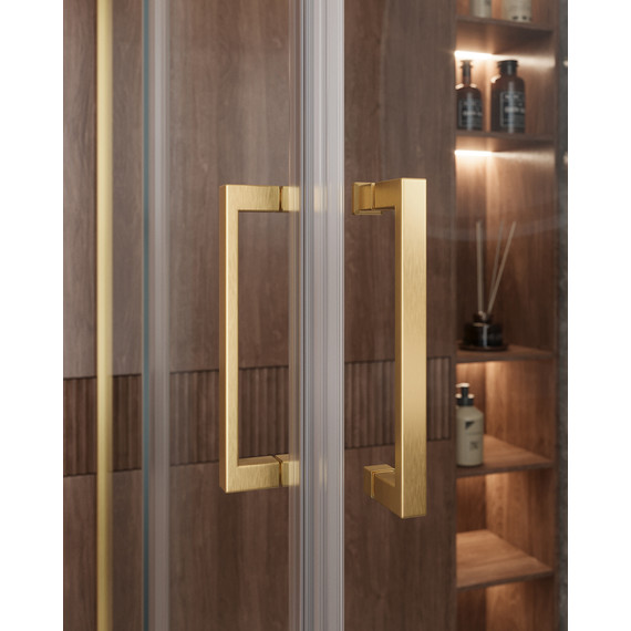 Душевое ограждение Cezares 120x90 см MOLVENO-AH-21-90+30-C-BORO-IV, брашированное золото/прозрачное - фото 3