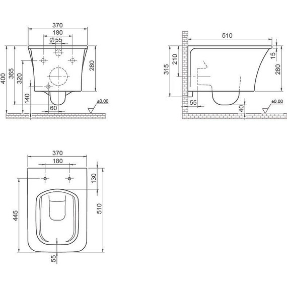 Унитаз-биде подвесной безободковый Boheme Mirage 965-2 - фото 3