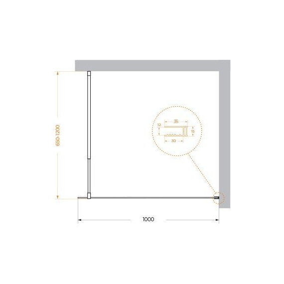 Душевая перегородка BelBagno 100 см KRAFT-L-1-100-C-Cr, хром/прозрачное - фото 3