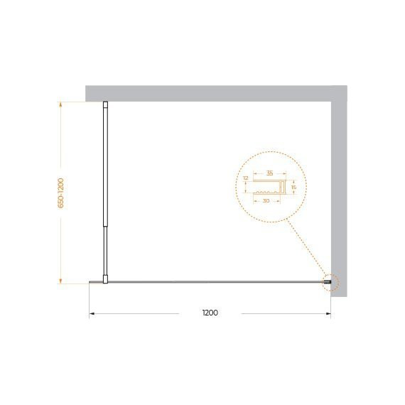 Душевая перегородка BelBagno 120 см KRAFT-L-1-120-C-NERO, чёрный/прозрачное - фото 2