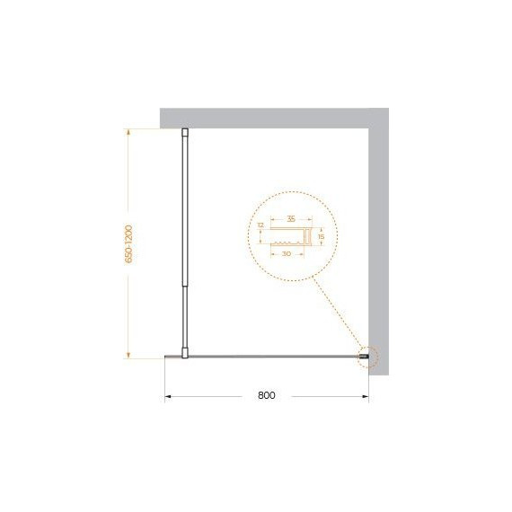 Душевая перегородка BelBagno 80 см KRAFT-L-1-80-C-Cr, хром/прозрачное - фото 2