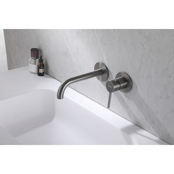 Смеситель для раковины настенный ABBER Wasser Kreis AF8112NG (со скрытой частью), никель, Цвет производителя: никель - фото 2