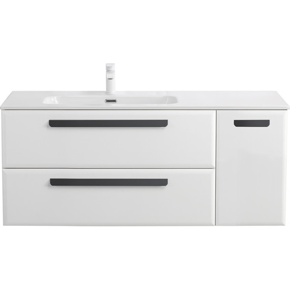 Тумба подвесная с раковиной Cezares 120 см ECO-CER-N-1200-2C-1A-SO-BL-L, bianco lucido - фото 