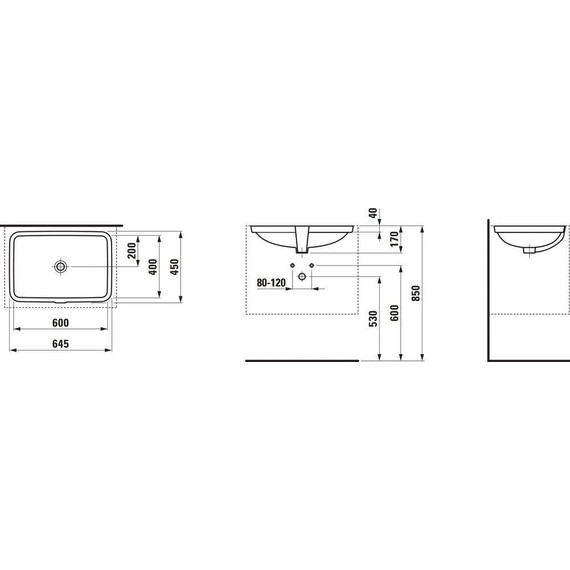 Раковина врезная под столешницу Laufen Pro S 65 см 8.1196.5.000.109.1 - фото, картинка 5 Раковина врезная под столешницу Laufen Pro S 65 см 8.1196.5.000.109.1 - фото 5