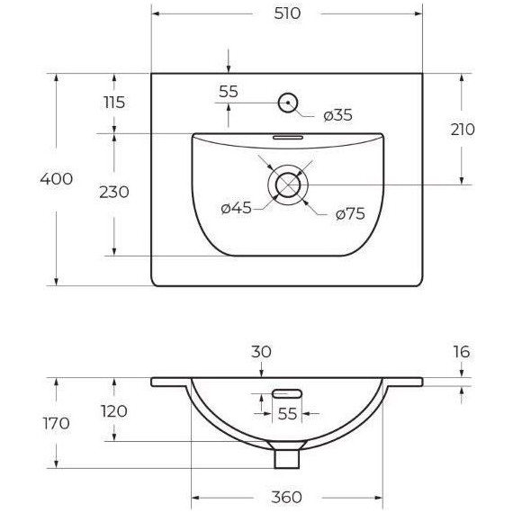 Тумба подвесная с раковиной BelBagno 50 см MARINO-CER-MINI-500-2C-SO-RR-P, rovere rustico - фото 4
