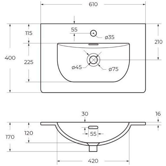 Тумба подвесная с раковиной BelBagno 60 см MARINO-CER-MINI-600-2C-SO-RR-P, rovere rustico - фото 4