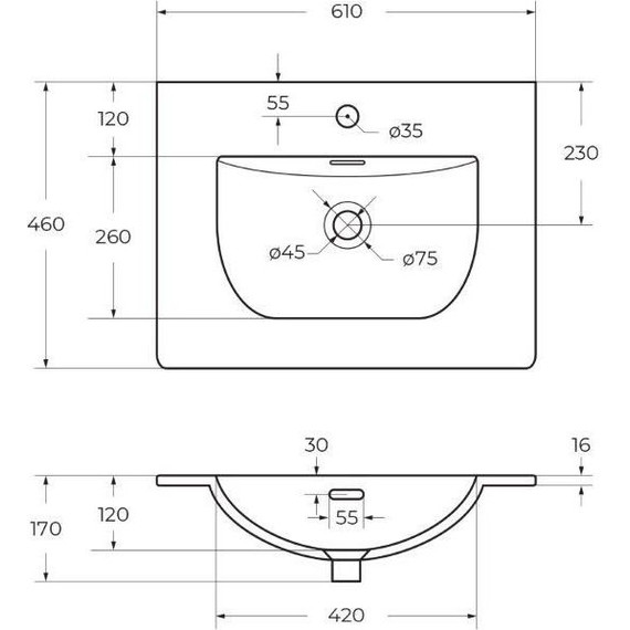 Тумба подвесная с раковиной BelBagno 60 см MARINO-CER-N-600-2C-SO-RR-P, rovere rustico - фото 4