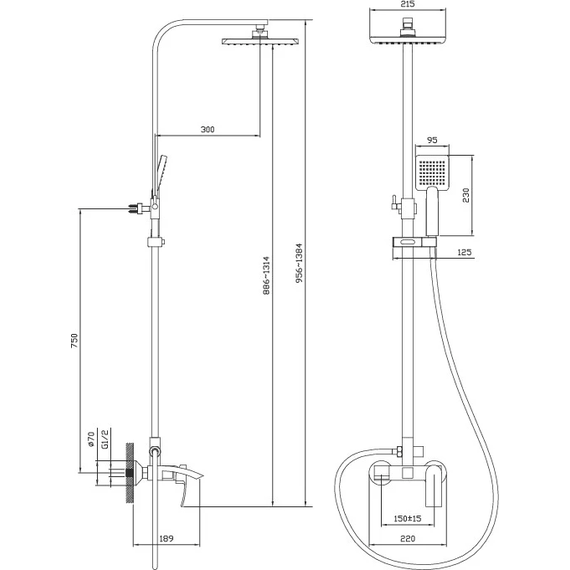 Душевая стойка Diadonna D80-335103 - фото 3