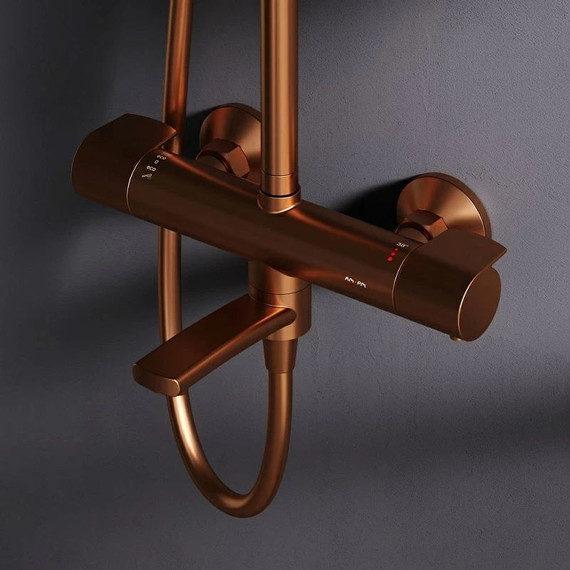 Душевая стойка с термостатом Am.Pm X-Joy F0785A544, розовое золото, Цвет производителя: розовое золото - фото 3