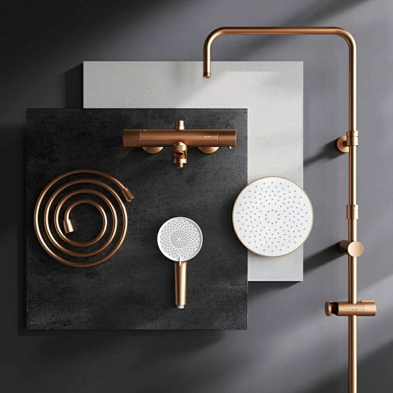 Душевая стойка с термостатом Am.Pm X-Joy F0785A544, розовое золото, Цвет производителя: розовое золото - фото 4