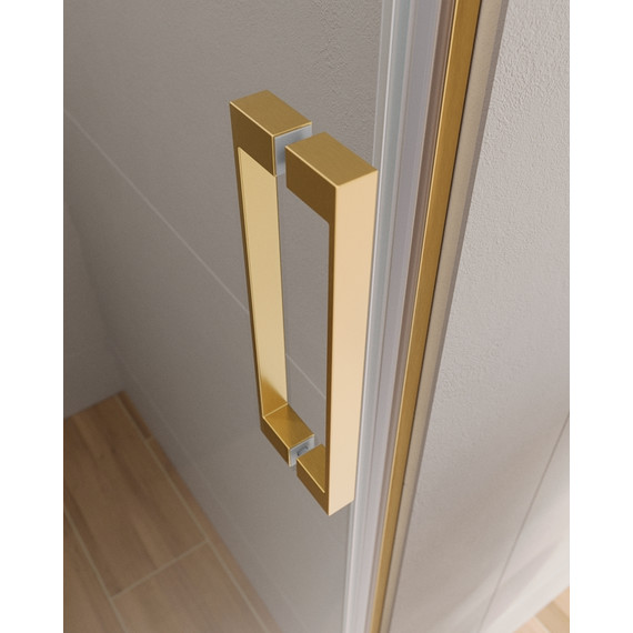 Душевая дверь Cezares 80 см SLIDER-B-1-80/90-C-BORO, брашированное золото/прозрачное - фото 4