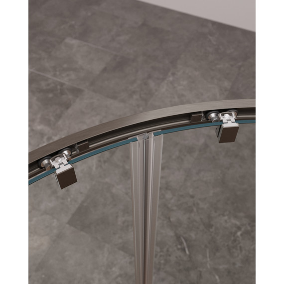 Душевое ограждение Cezares 120x120 см MOLVENO-R-22-100+20-C-GM-IV, оружейная сталь/прозрачное - фото 4