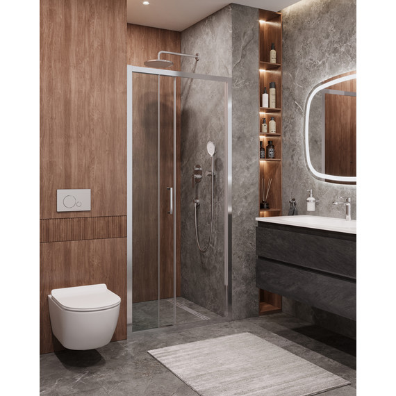 Душевая дверь Cezares 100 см MOLVENO-BF-3-100-C-Cr-IV, хром/прозрачное - фото 2