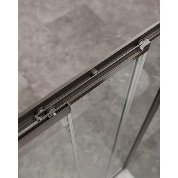 Душевая дверь Cezares 90 см MOLVENO-BF-3-90-C-GM-IV, оружейная сталь/прозрачное - фото 4