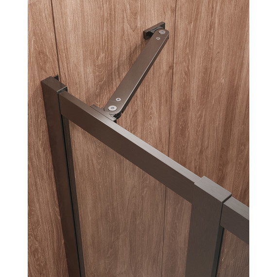 Душевое ограждение Cezares 120x120 см MOLVENO-R-22-100+20-C-GM-IV, оружейная сталь/прозрачное - фото 6