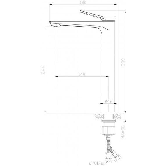Смеситель для раковины высокий BelBagno UNIQUE-LMC-CRM-W0 - фото 3