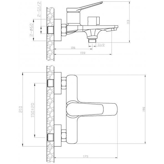 Смеситель для ванны BelBagno UNIQUE-VASM-CRM - фото 3