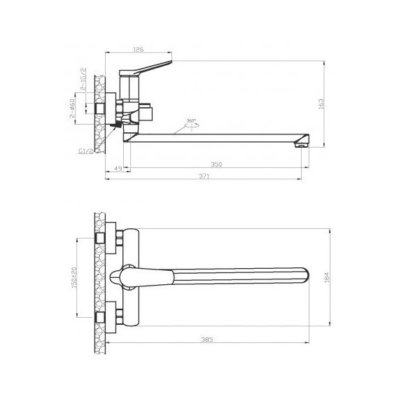 Смеситель для ванны BelBagno UNIQUE-VASM-L-CRM - фото 3