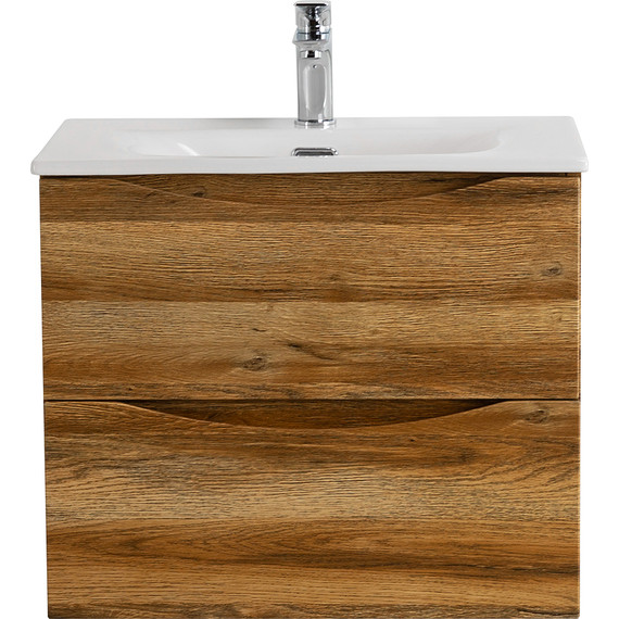 Тумба подвесная с раковиной BelBagno 60 см MARINO-CER-MINI-600-2C-SO-RR-P, rovere rustico - фото 