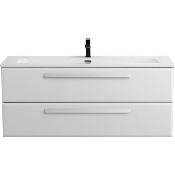 Тумба подвесная с раковиной Cezares 120 см ECO-CER-N-1200-2C-SO-BO, bianco opaco - фото 