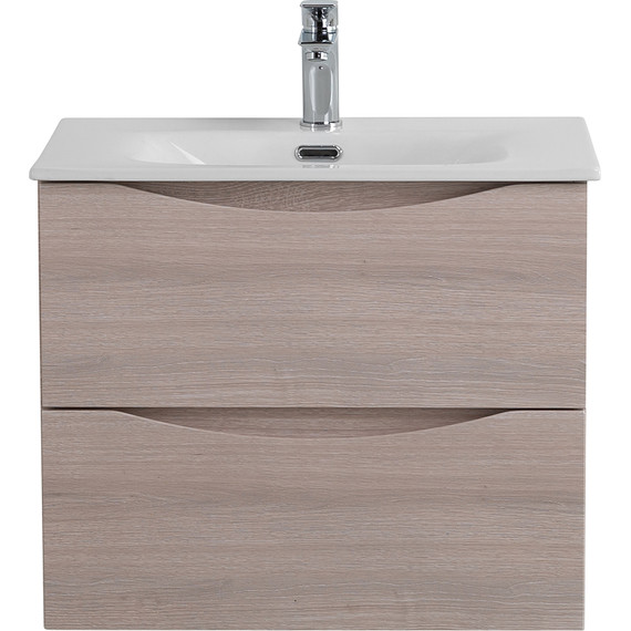 Тумба подвесная с раковиной BelBagno 60 см MARINO-CER-N-600-2C-SO-RG-P, rovere grigio - фото 