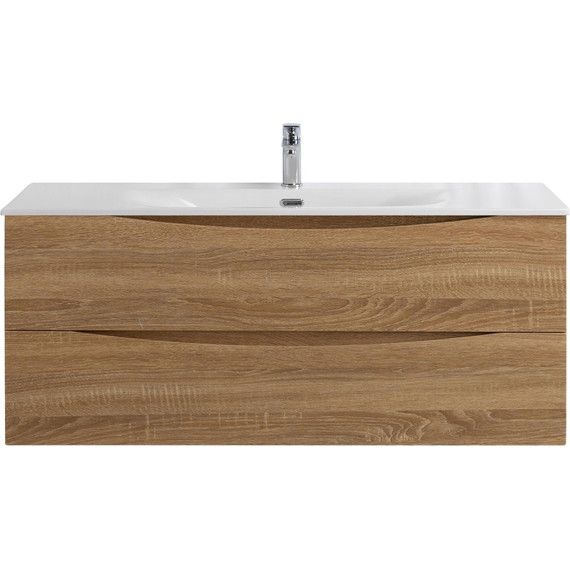 Тумба подвесная с раковиной BelBagno 120 см MARINO-CER-N-1200-2C-SO-WO-P, rovere bianco - фото 