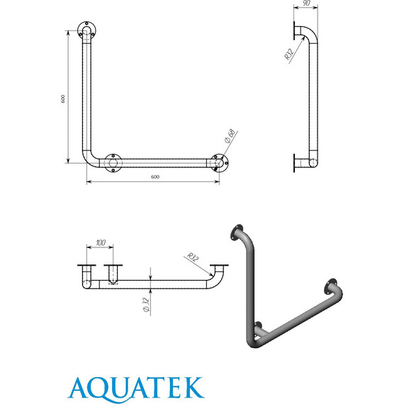 Поручень для ванны Aquatek POR-0000007 - фото 6