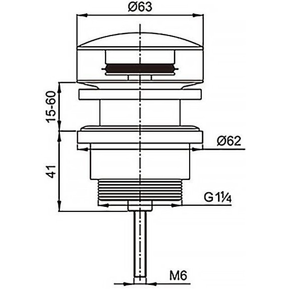 Донный клапан Azario AZ-105-WHI, белый - фото 3