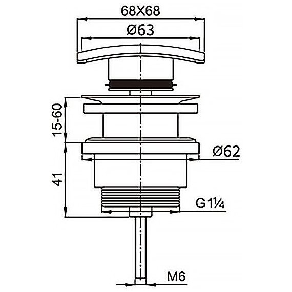 Донный клапан Azario AZ-106-CHR - фото 4