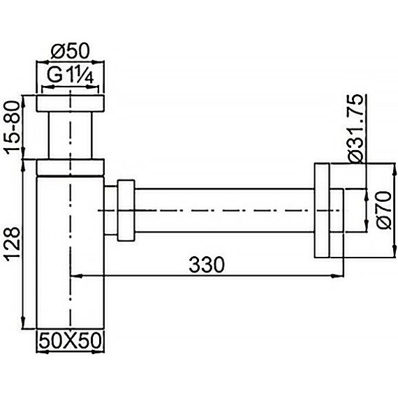Сифон универсальный Azario G1 1/4 AZ-109-BL, чёрный - фото 4