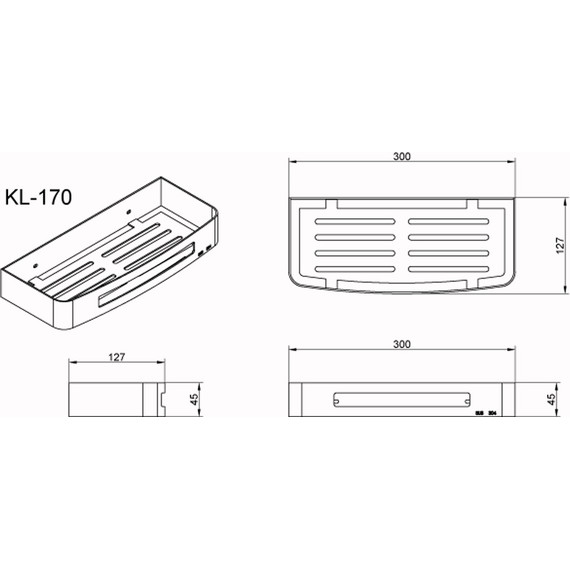 Полочка Azario AZ-170B, цвет чёрный - фото 2