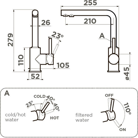Смеситель для кухни Omoikiri Nakagawa 2 PLUS ES 4994501, espresso - фото 4
