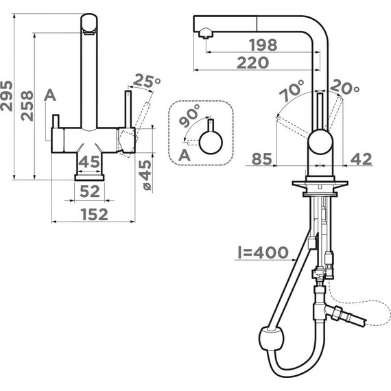 Смеситель для кухни Omoikiri Takamatsu-S GM 4994564, вороненая сталь - фото 4