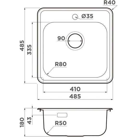 Кухонная мойка Omoikiri Notoro 48 SILVER-MATT 0,8 мм 4997437, silver matt - фото 4