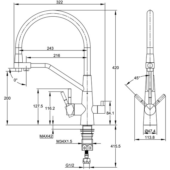 Смеситель для кухни Cersanit Vivo A68217 - фото 15