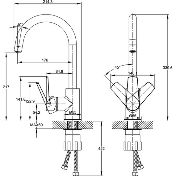 Смеситель для кухни Cersanit Moduo A64839 - фото 14