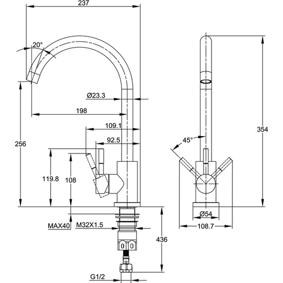 Смеситель для кухни Cersanit Como A68242, сатин - фото 13