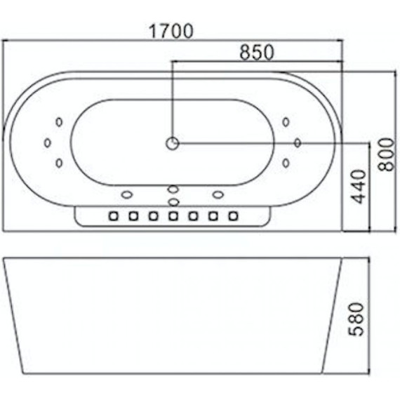 Ванна гидромассажная Frank 170x80 см F109 - фото 7
