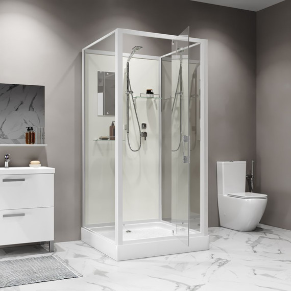 Душевая кабина Niagara Standart 80x80 см ST80/15Q/BK, белый/прозрачное - фото 2