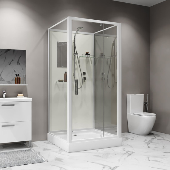 Душевая кабина Niagara Standart 90x90 см ST90/15Q/BK, белый/прозрачное - фото 