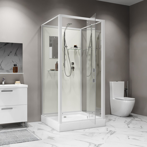 Душевая кабина Niagara Standart 90x90 см ST90/15Q/BK, белый/прозрачное - фото 2