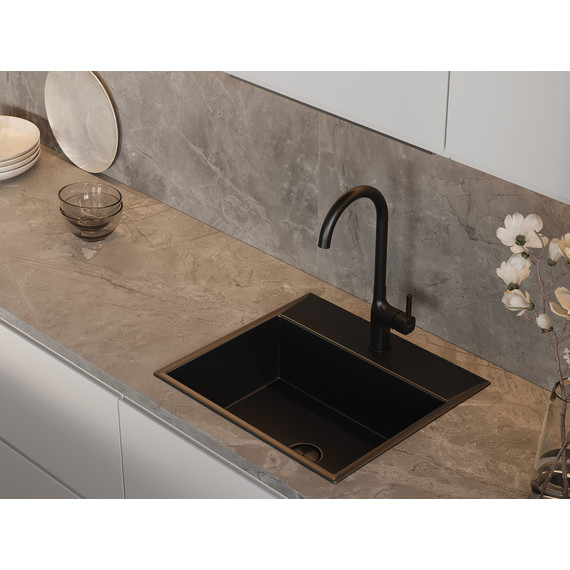 Смеситель для кухни Cersanit Elio A68261, чёрный - фото 9