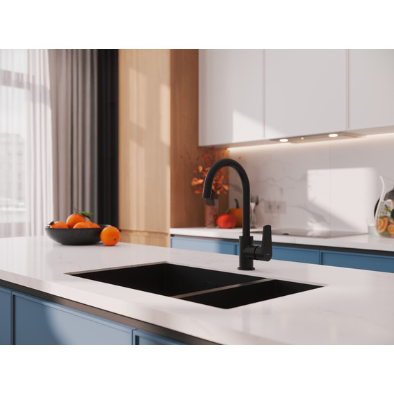 Смеситель для кухни Cersanit Moduo A68221, чёрный - фото 10