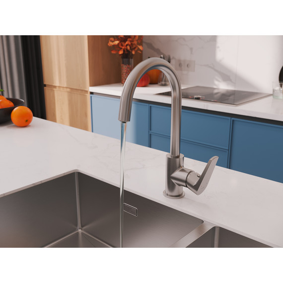 Смеситель для кухни Cersanit Moduo A68222, сатин - фото 11