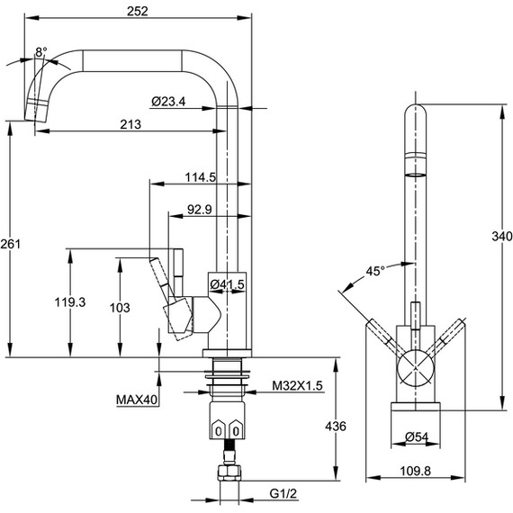 Смеситель для кухни Cersanit Como A64845, сатин - фото 13