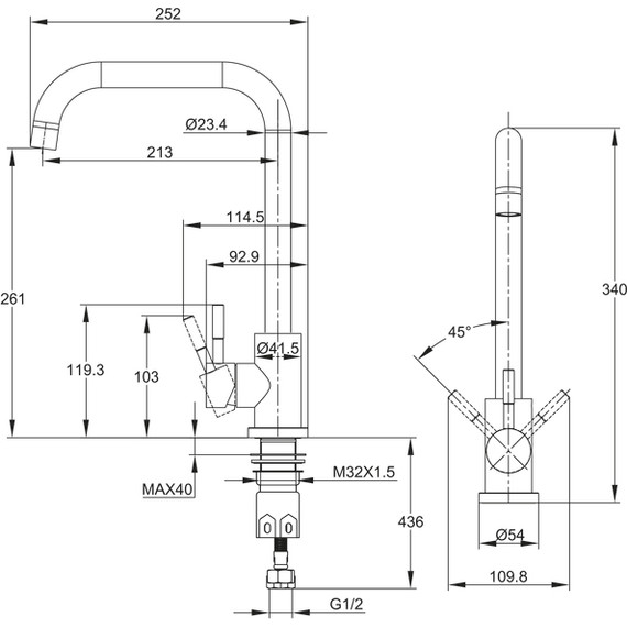 Смеситель для кухни Cersanit Como A68246, чёрный - фото 13
