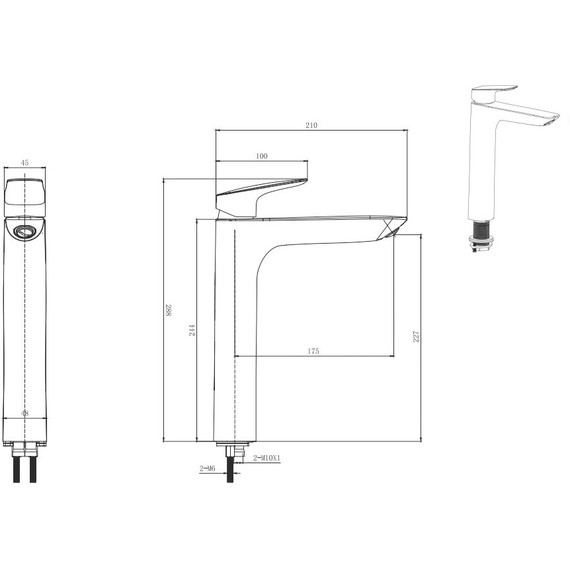 Смеситель для раковины высокий Aquatek Вега AQ1004CR, Цвет производителя: хром - фото, картинка 4 Смеситель для раковины высокий Aquatek Вега AQ1004CR, Цвет производителя: хром - фото 4