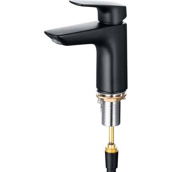 Смеситель для раковины с лейкой для биде Aquatek Вега AQ1012MB, чёрный матовый, Цвет производителя: чёрный матовый - фото 3